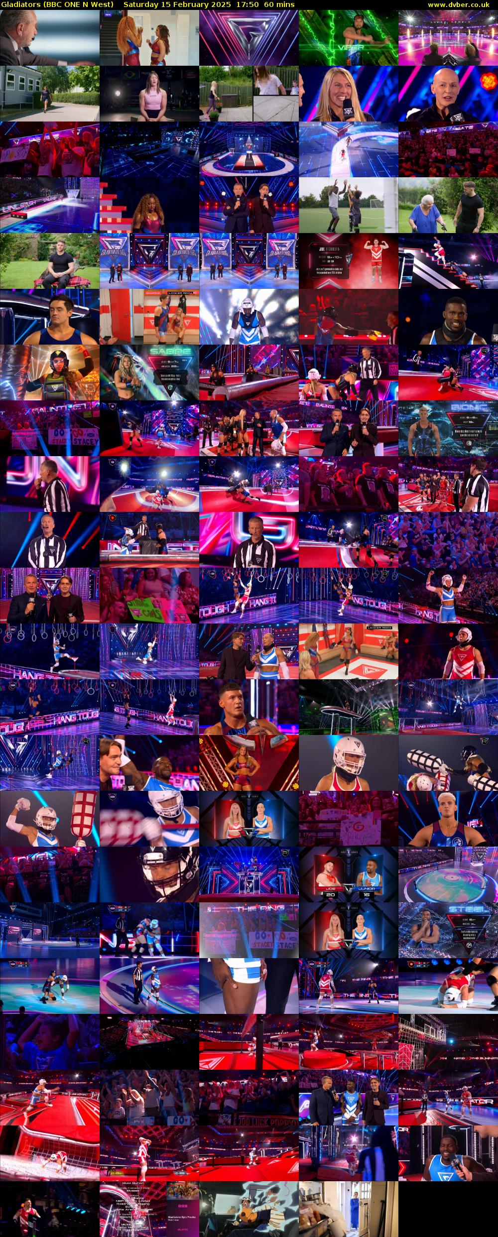Gladiators (BBC ONE N West) Saturday 15 February 2025 17:50 - 18:50