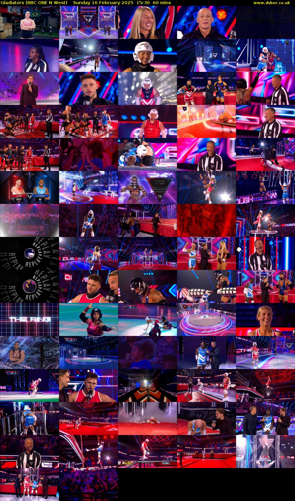 Gladiators (BBC ONE N West) Sunday 16 February 2025 15:30 - 16:30