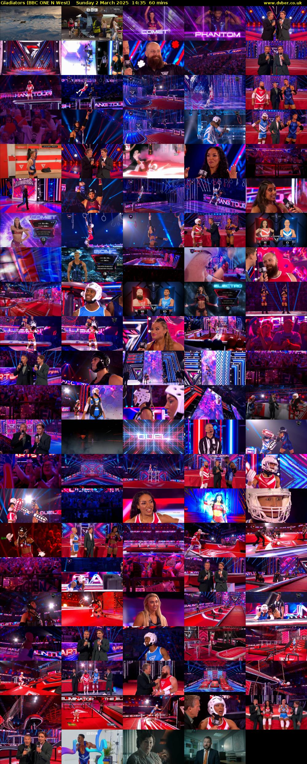 Gladiators (BBC ONE N West) Sunday 2 March 2025 14:35 - 15:35