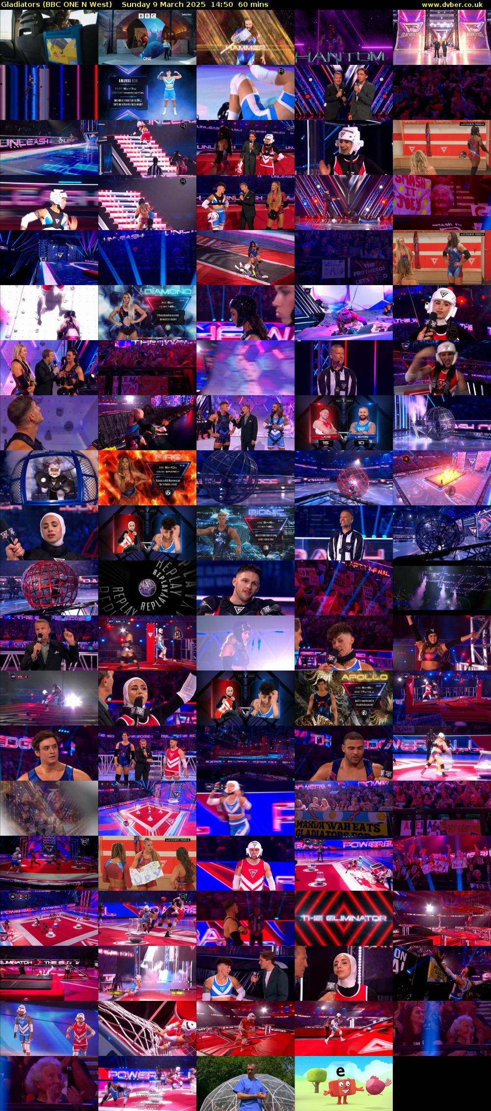 Gladiators (BBC ONE N West) Sunday 9 March 2025 14:50 - 15:50