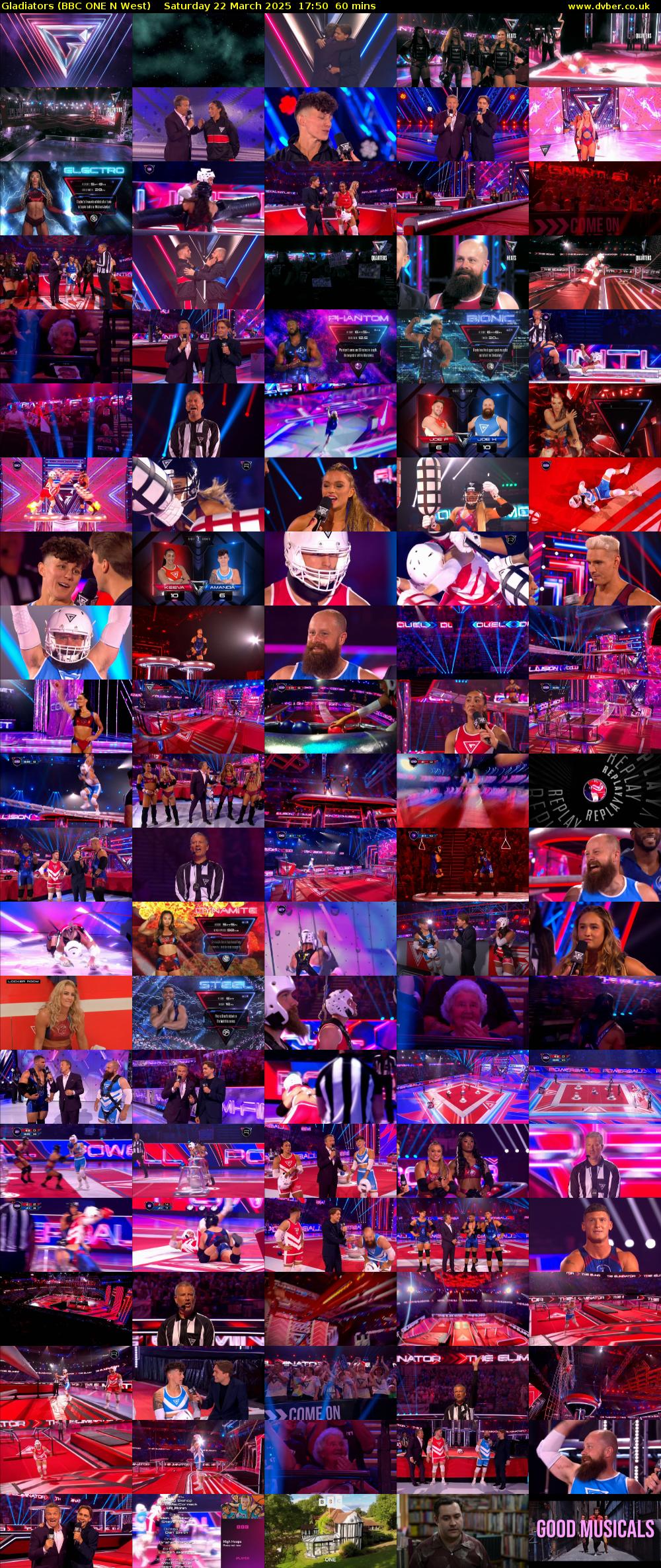 Gladiators (BBC ONE N West) Saturday 22 March 2025 17:50 - 18:50