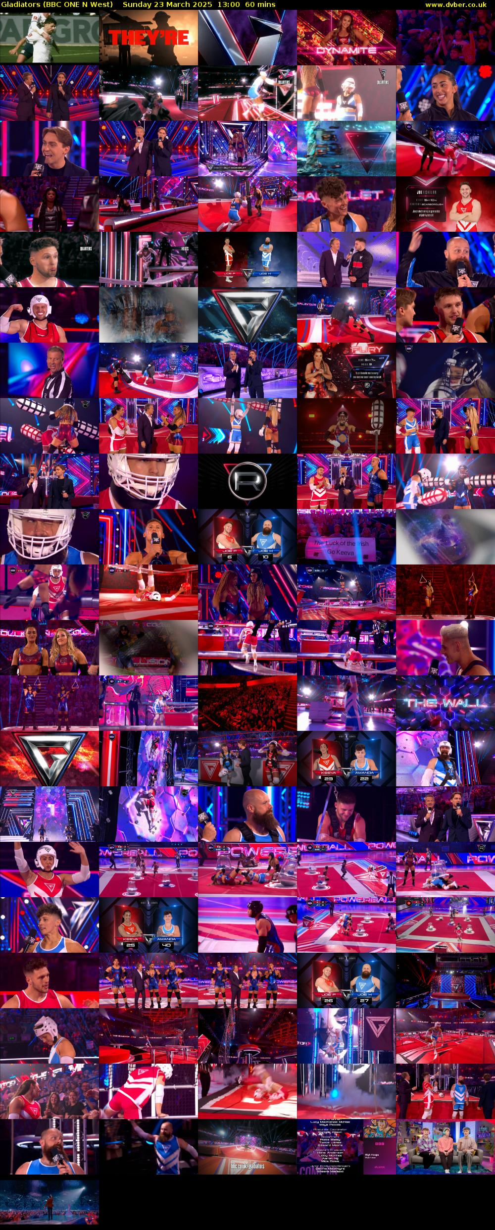 Gladiators (BBC ONE N West) Sunday 23 March 2025 13:00 - 14:00