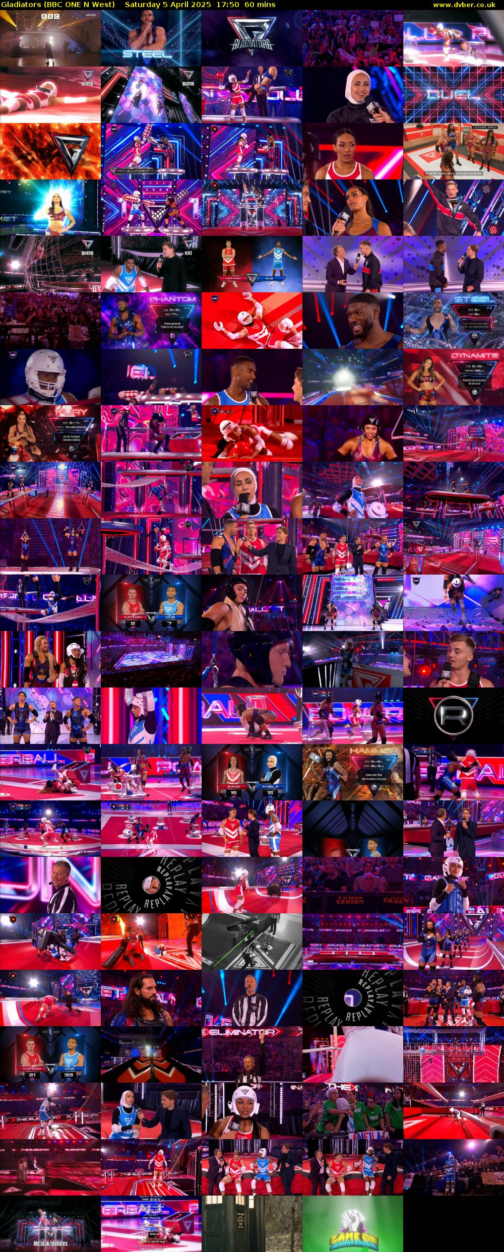 Gladiators (BBC ONE N West) Saturday 5 April 2025 17:50 - 18:50