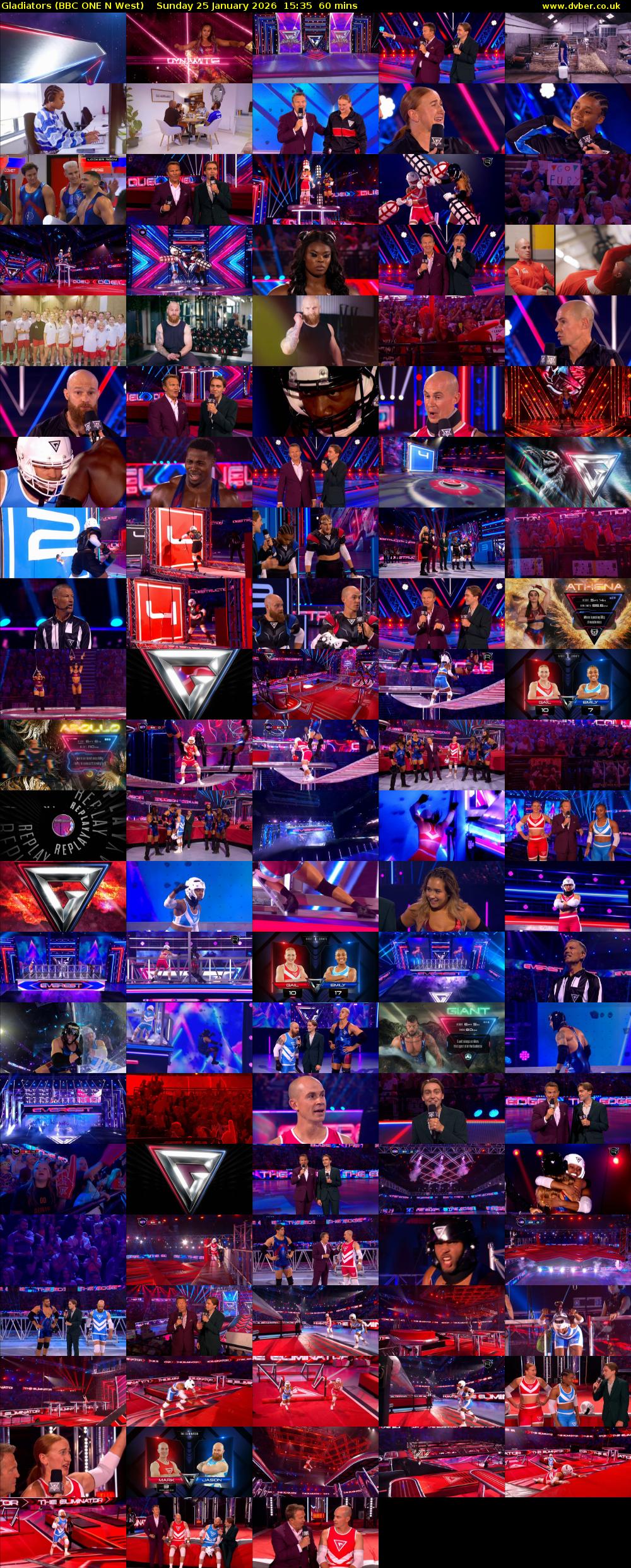 Gladiators (BBC ONE N West) Sunday 25 January 2026 15:35 - 16:35