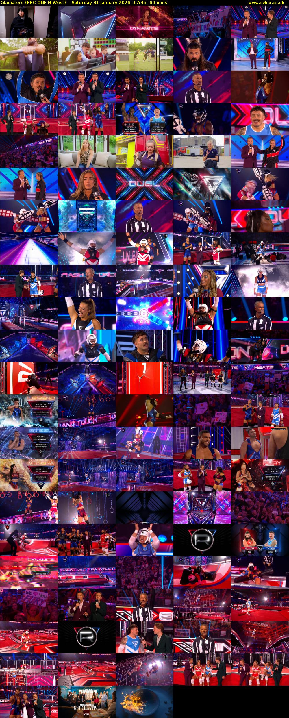 Gladiators (BBC ONE N West) Saturday 31 January 2026 17:45 - 18:45