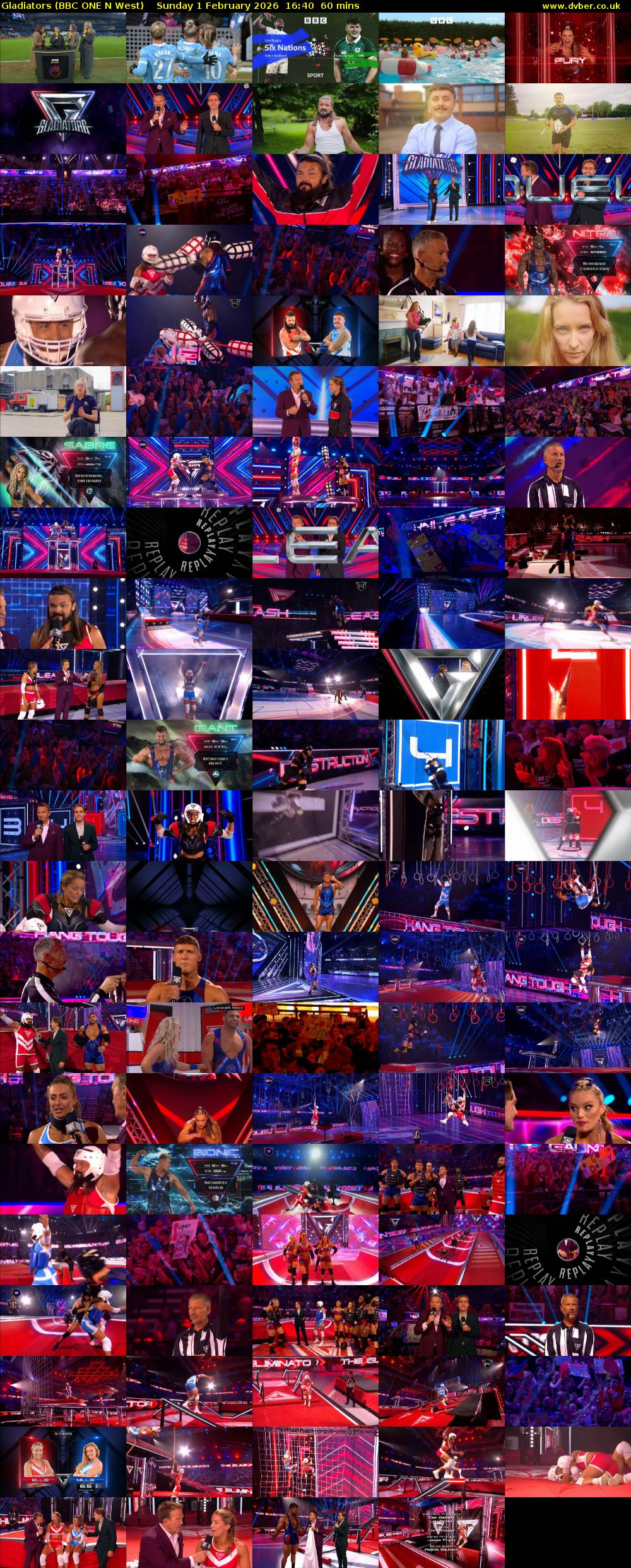 Gladiators (BBC ONE N West) Sunday 1 February 2026 16:40 - 17:40