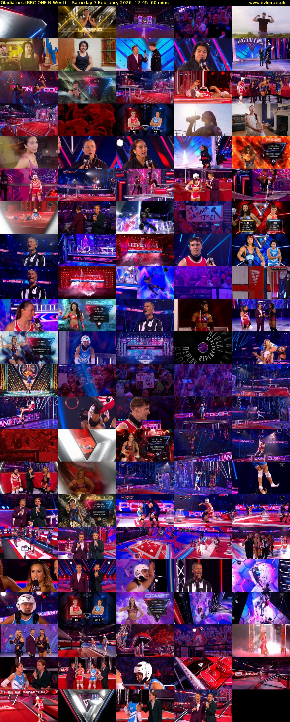 Gladiators (BBC ONE N West) Saturday 7 February 2026 17:45 - 18:45