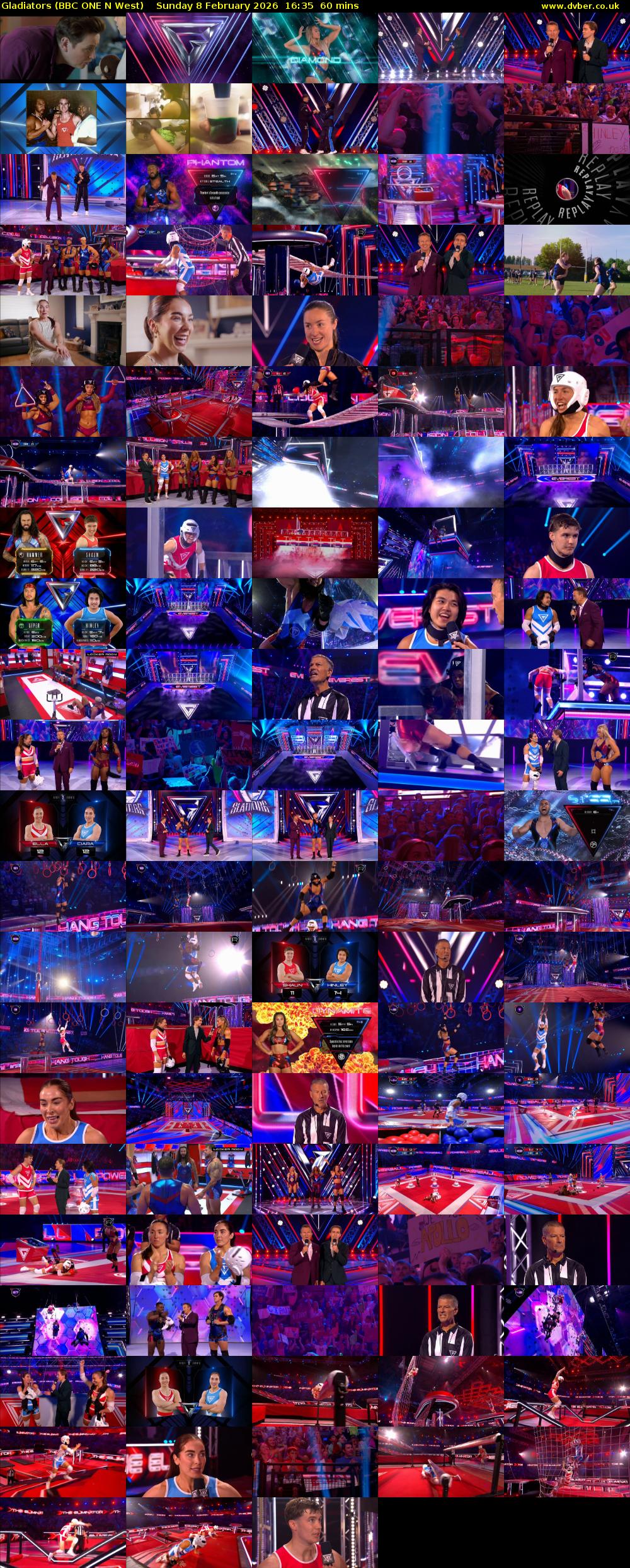 Gladiators (BBC ONE N West) Sunday 8 February 2026 16:35 - 17:35