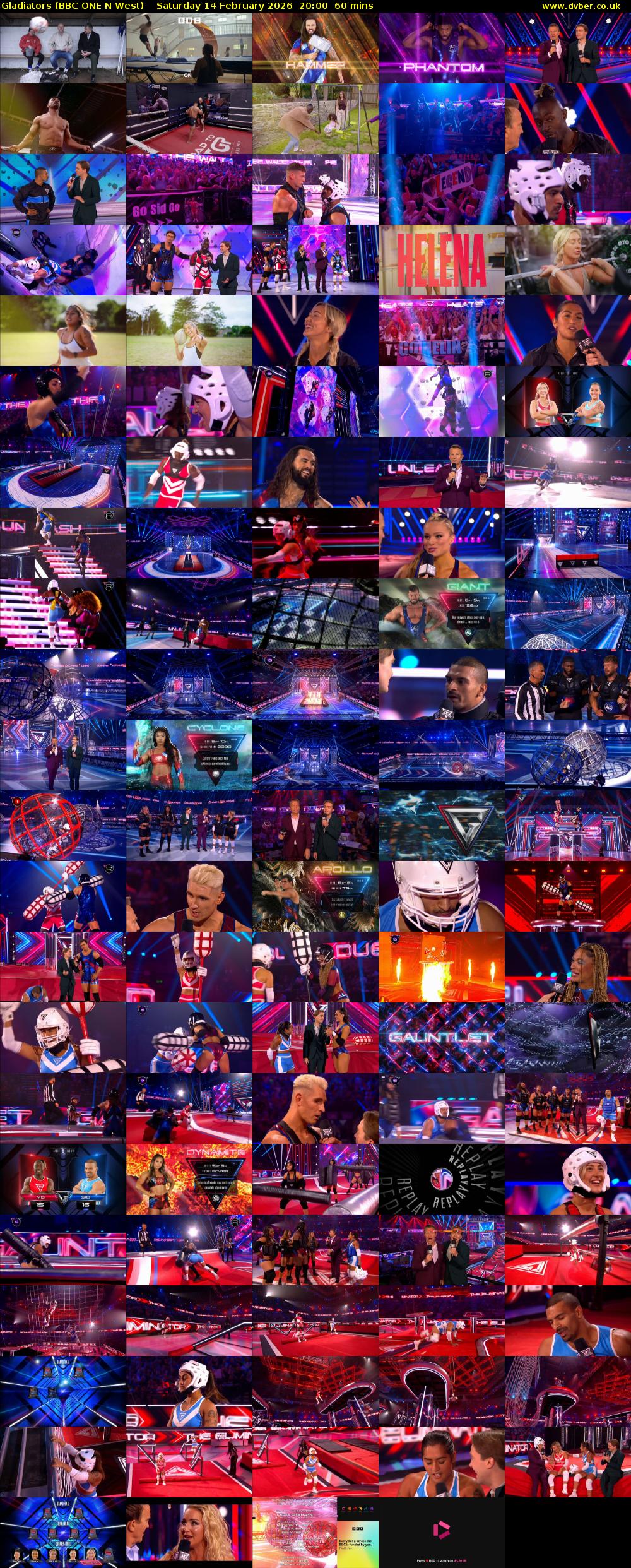 Gladiators (BBC ONE N West) Saturday 14 February 2026 20:00 - 21:00