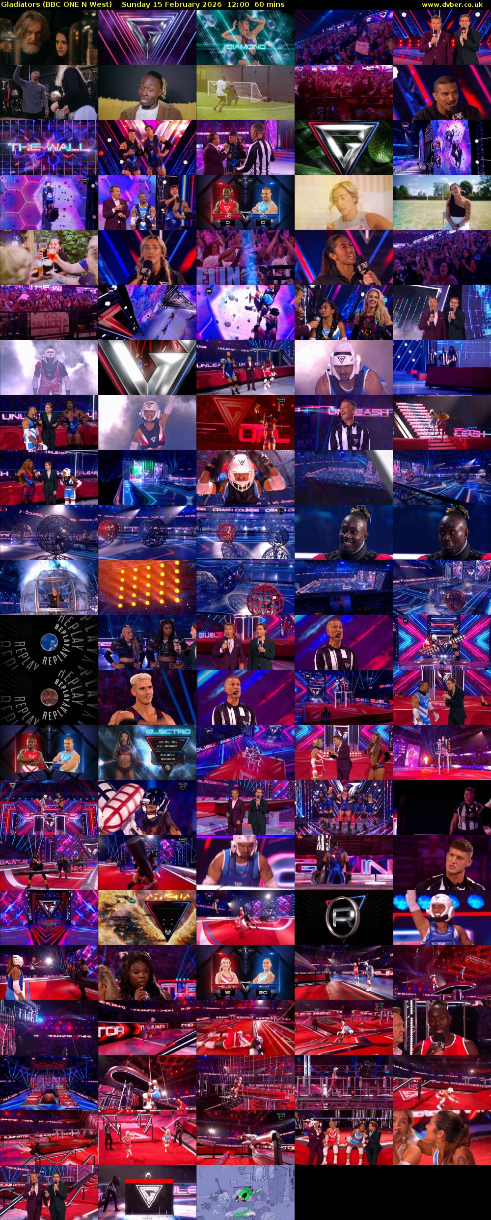 Gladiators (BBC ONE N West) Sunday 15 February 2026 12:00 - 13:00