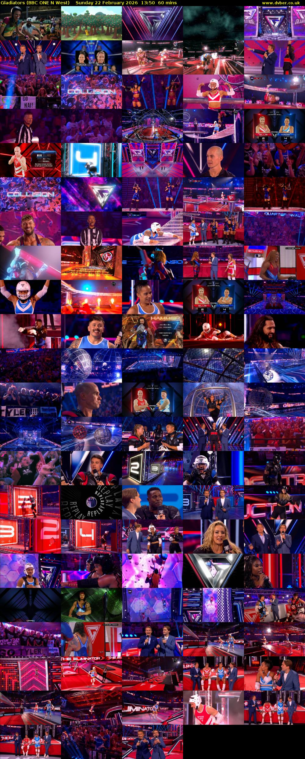 Gladiators (BBC ONE N West) Sunday 22 February 2026 13:50 - 14:50