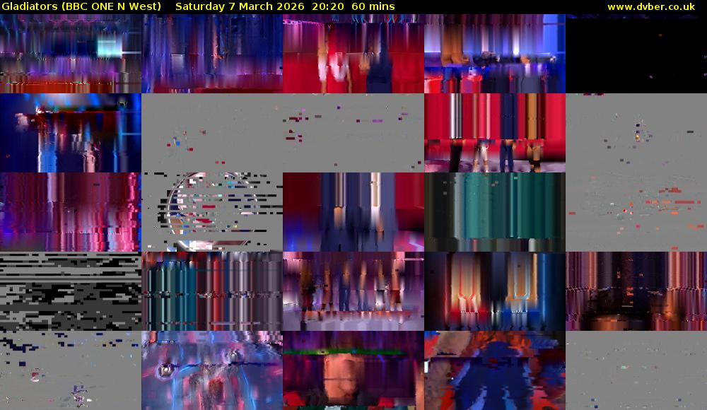 Gladiators (BBC ONE N West) Saturday 7 March 2026 20:20 - 21:20