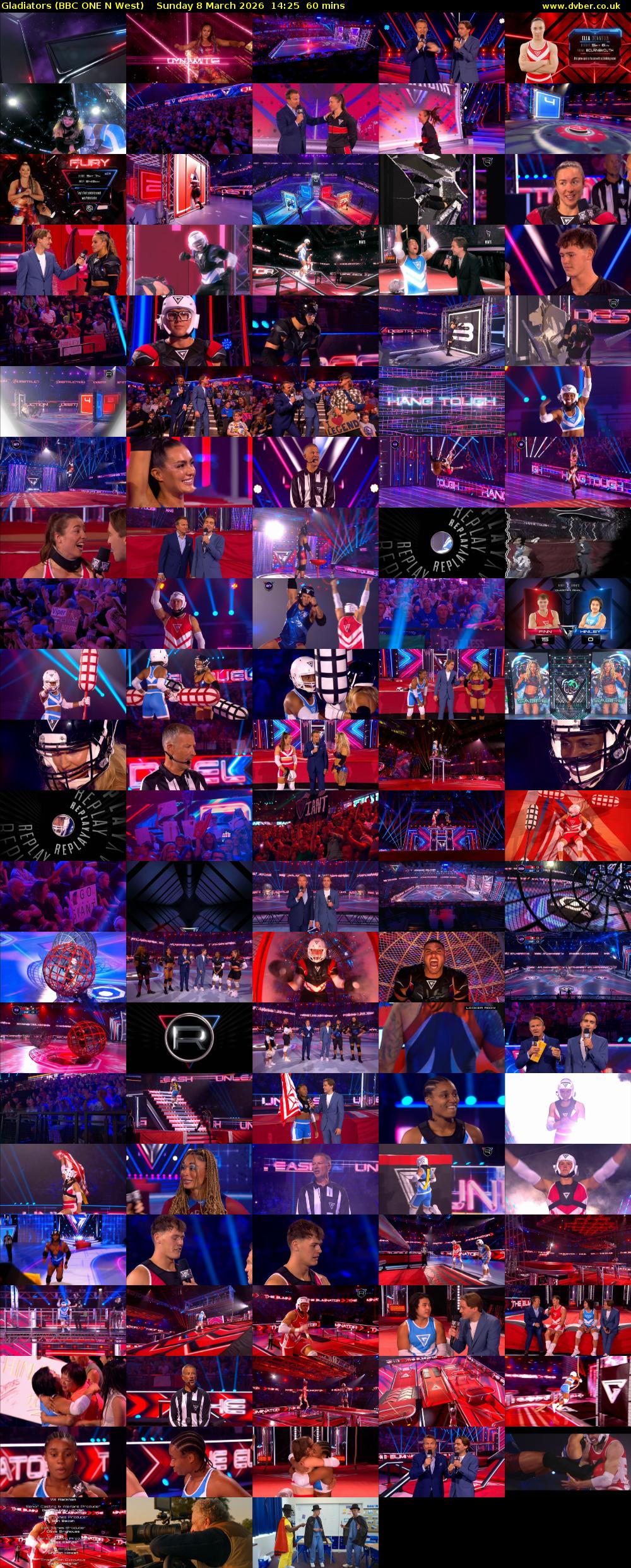 Gladiators (BBC ONE N West) Sunday 8 March 2026 14:25 - 15:25