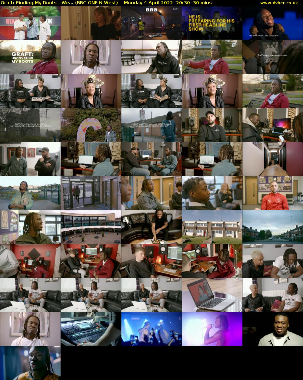 Graft: Finding My Roots - We... (BBC ONE N West) Monday 4 April 2022 20:30 - 21:00