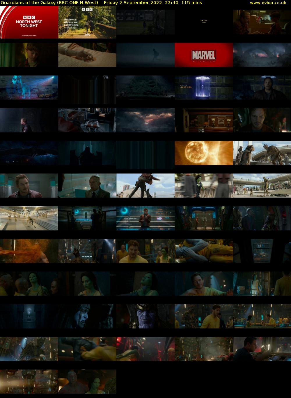 Guardians of the Galaxy (BBC ONE N West) Friday 2 September 2022 22:40 - 00:35