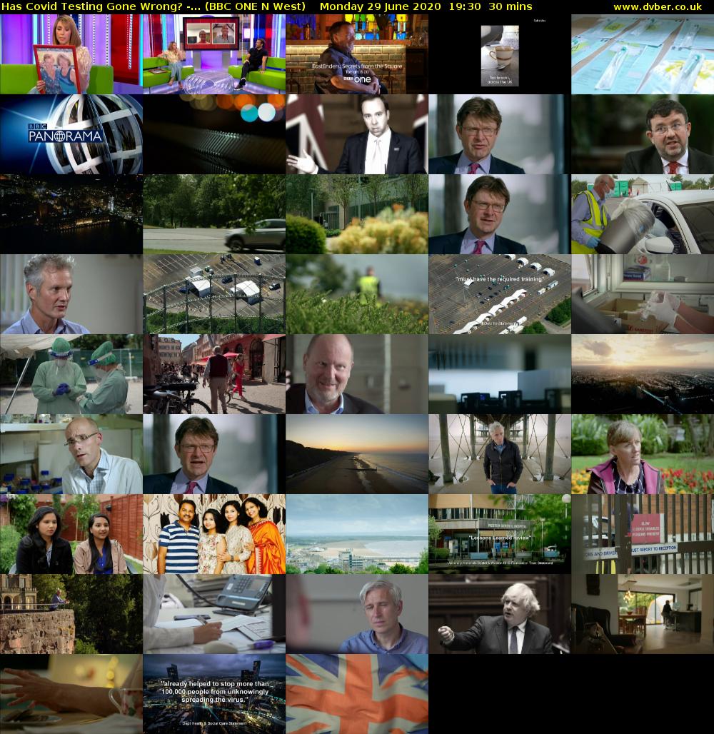 Has Covid Testing Gone Wrong? -... (BBC ONE N West) Monday 29 June 2020 19:30 - 20:00