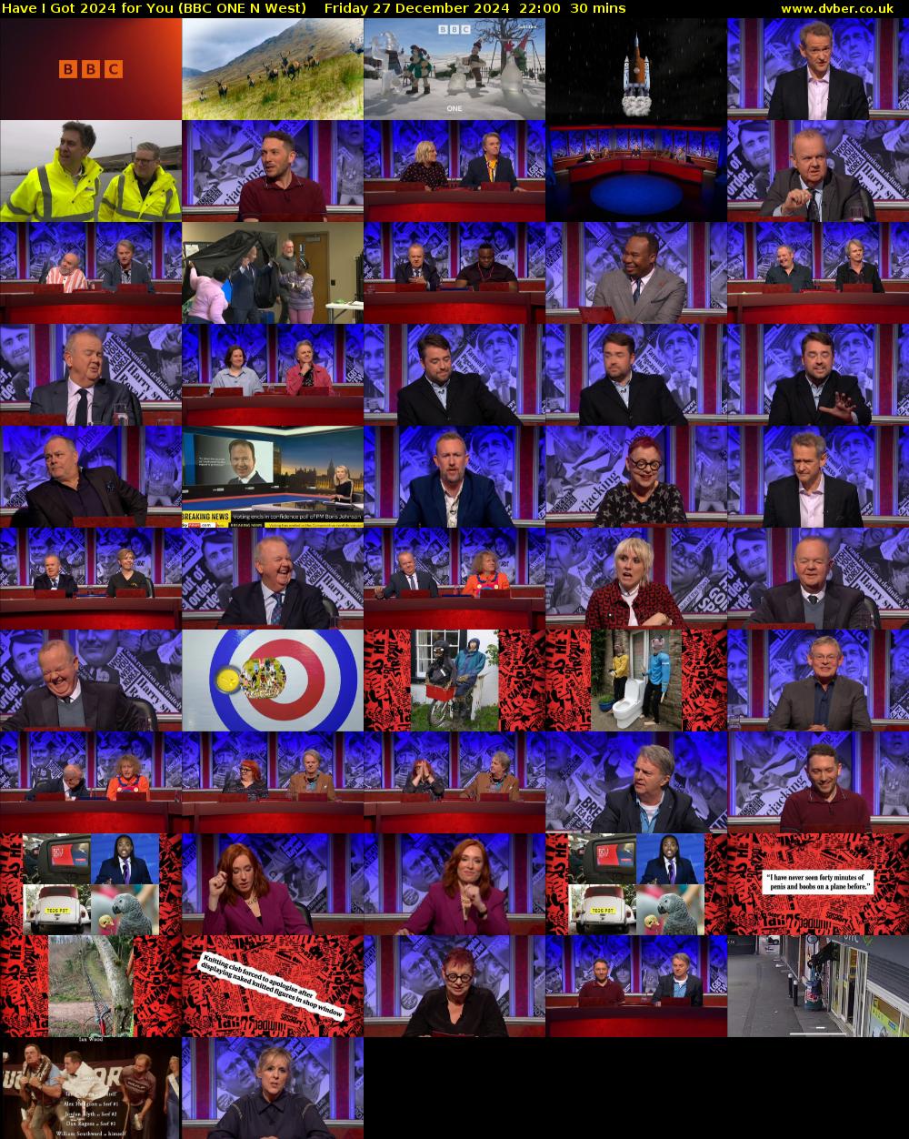 Have I Got 2024 for You (BBC ONE N West) Friday 27 December 2024 22:00 - 22:30