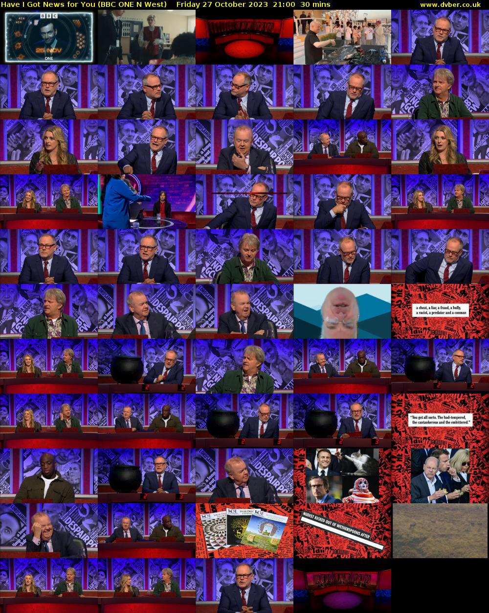 Have I Got News for You (BBC ONE N West) Friday 27 October 2023 21:00 - 21:30
