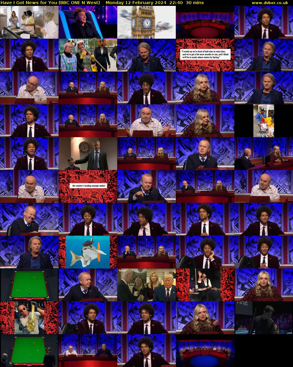 Have I Got News for You (BBC ONE N West) Monday 12 February 2024 22:40 - 23:10