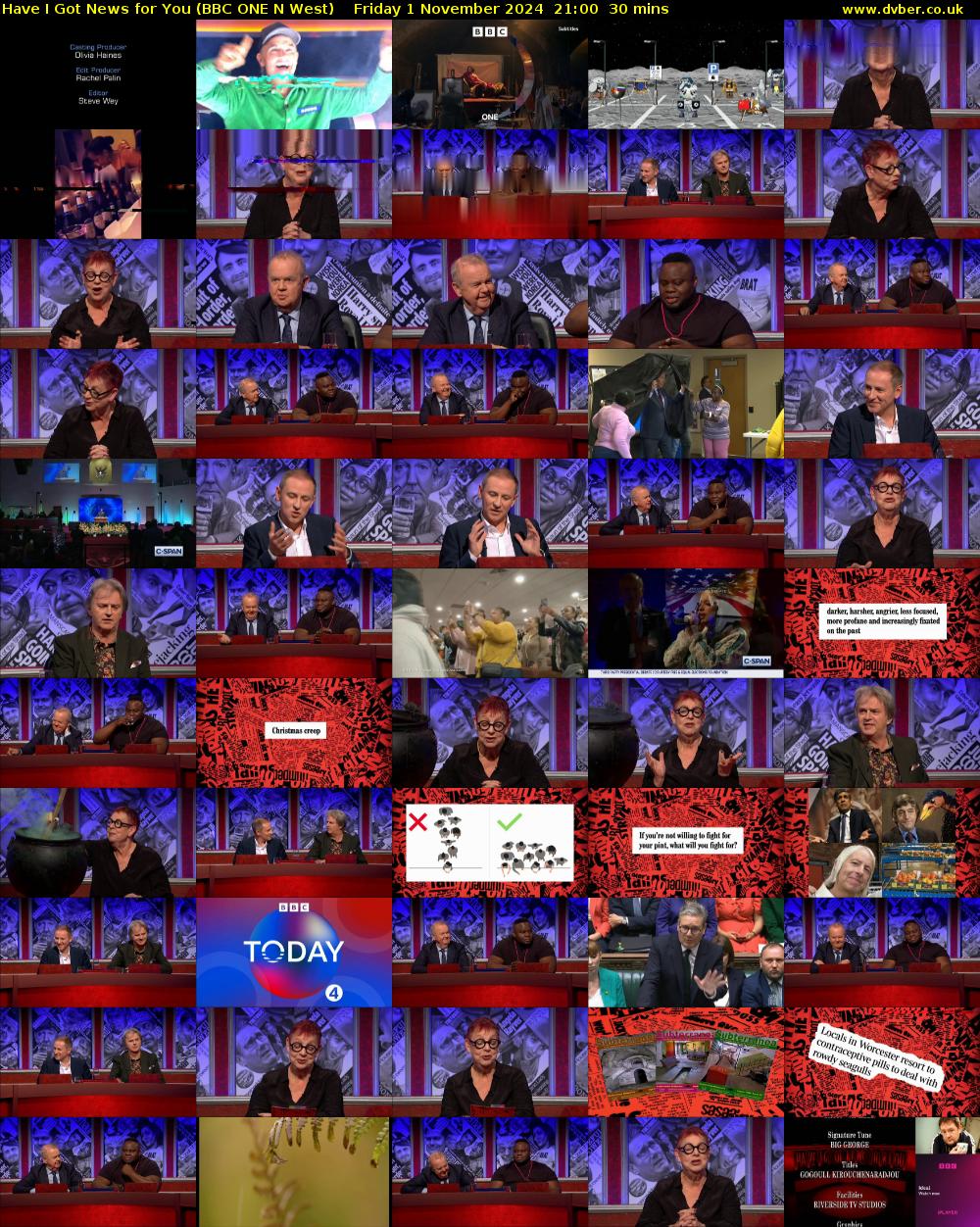 Have I Got News for You (BBC ONE N West) Friday 1 November 2024 21:00 - 21:30
