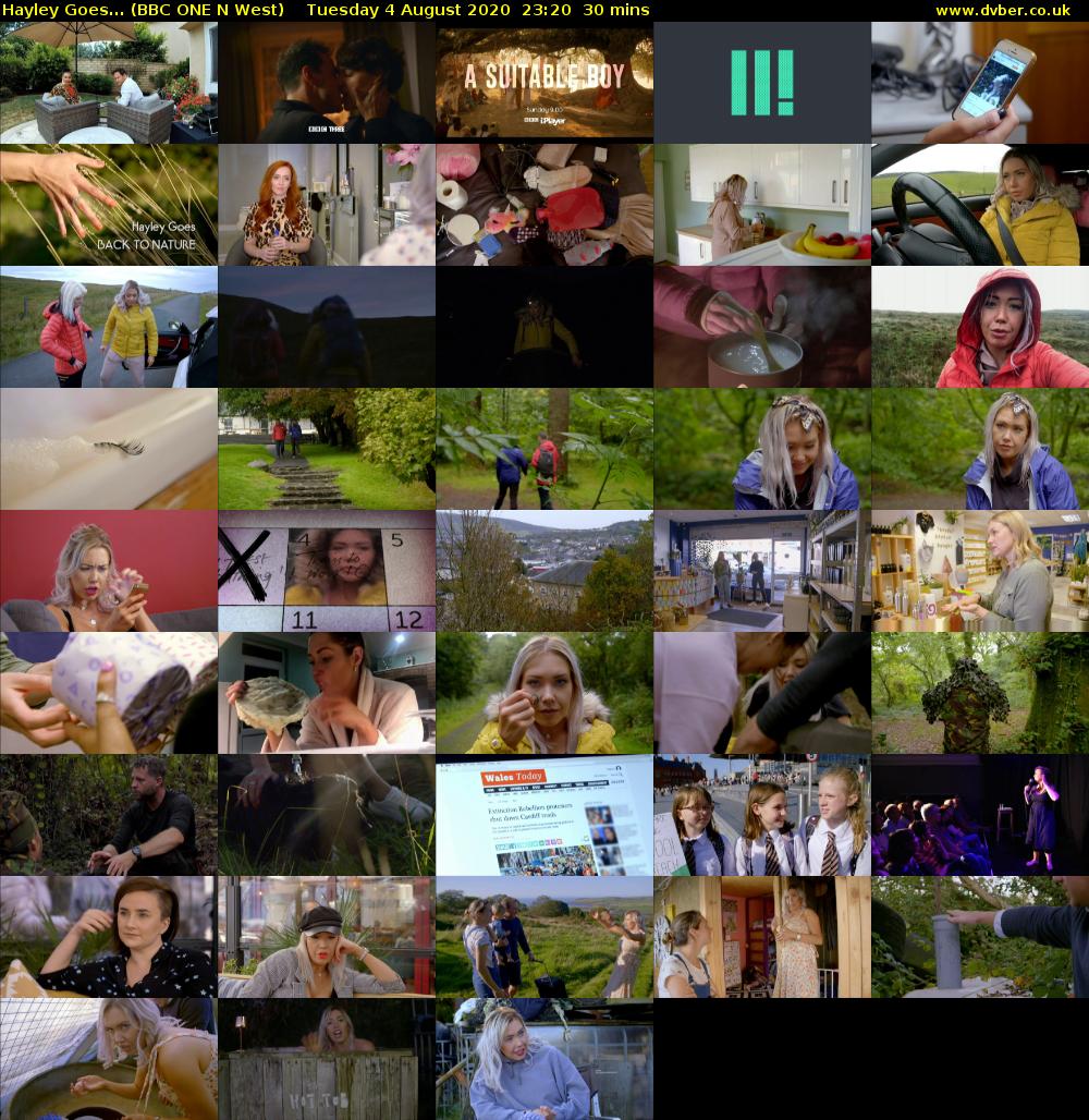 Hayley Goes... (BBC ONE N West) Tuesday 4 August 2020 23:20 - 23:50