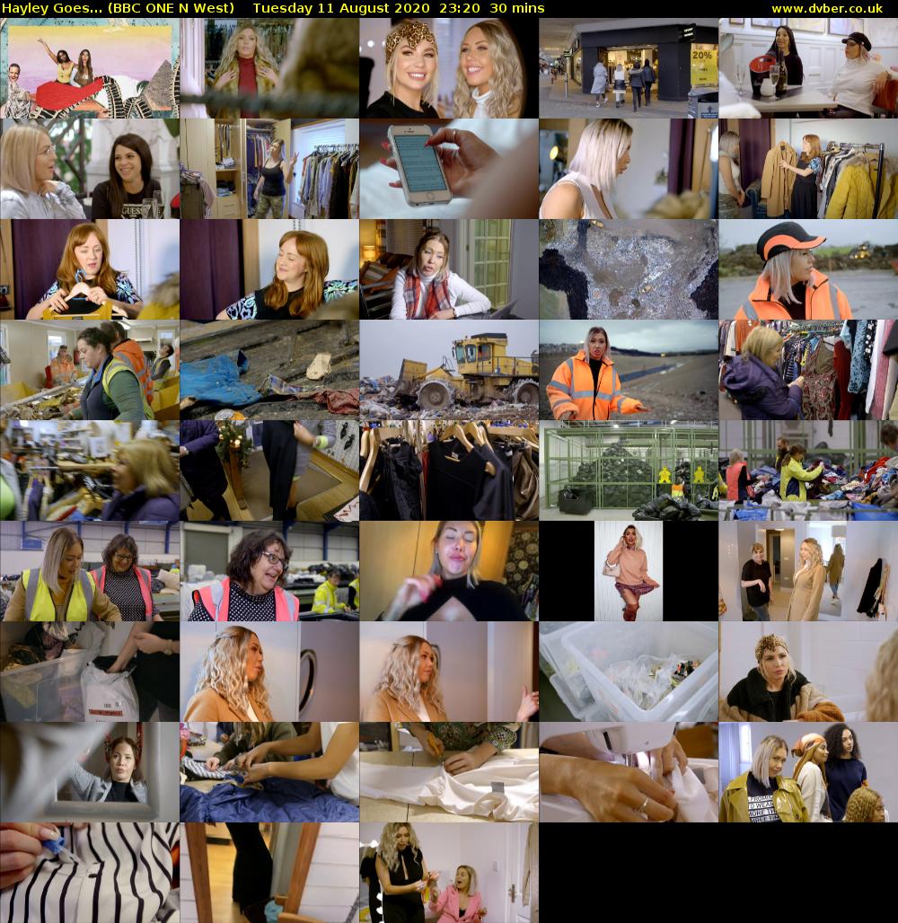 Hayley Goes... (BBC ONE N West) Tuesday 11 August 2020 23:20 - 23:50