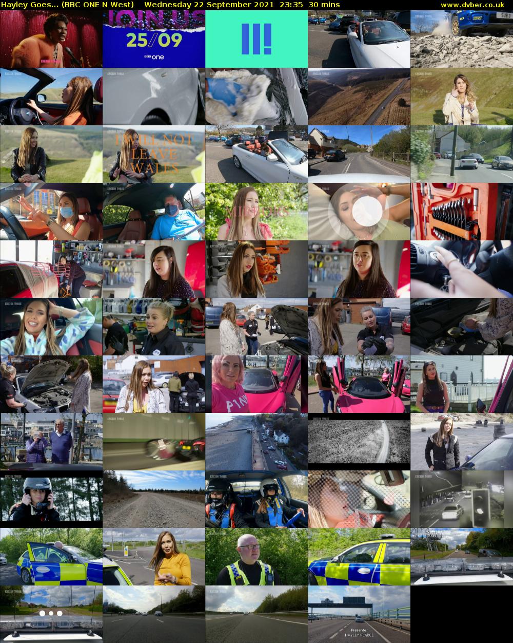 Hayley Goes... (BBC ONE N West) Wednesday 22 September 2021 23:35 - 00:05
