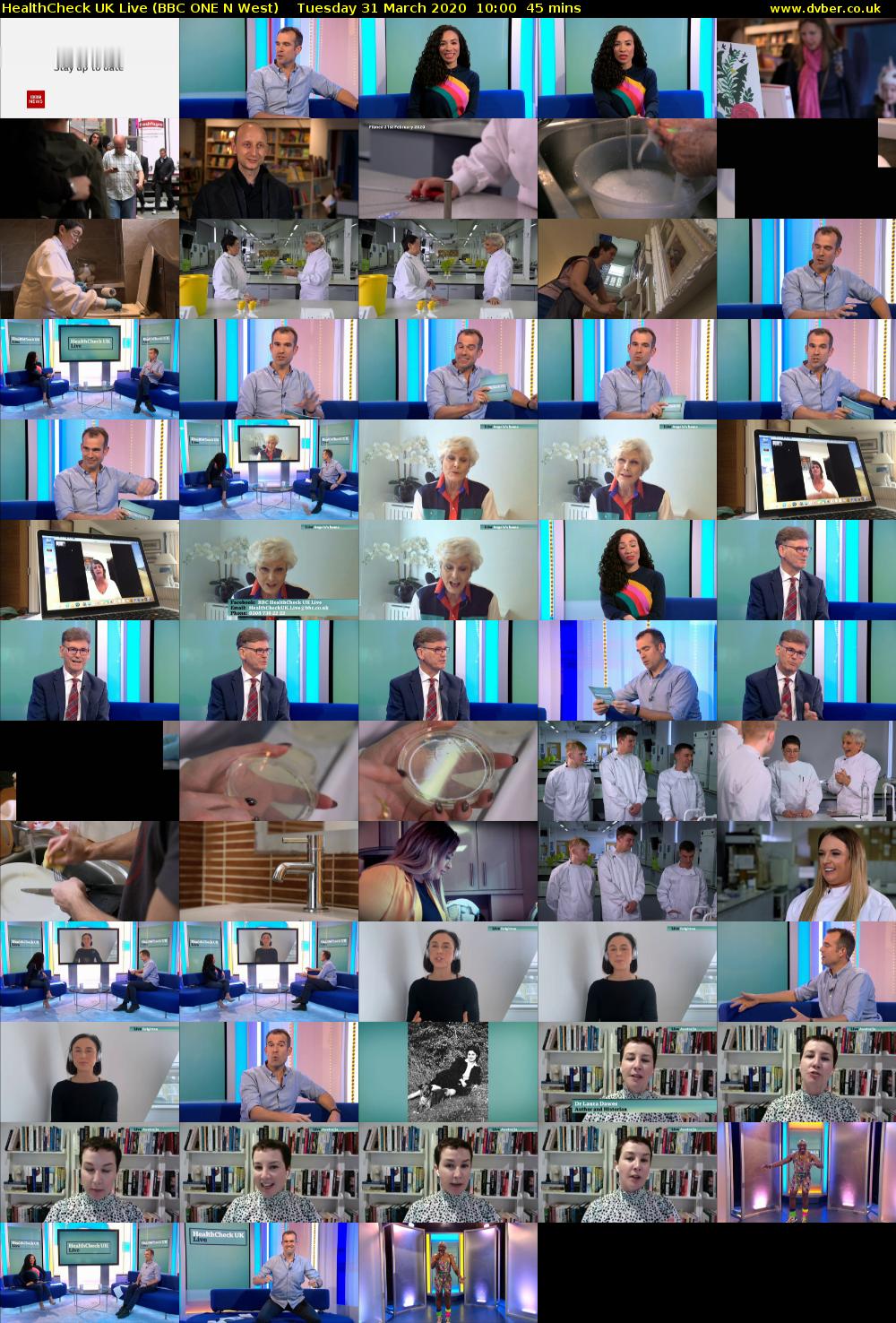 HealthCheck UK Live (BBC ONE N West) Tuesday 31 March 2020 10:00 - 10:45