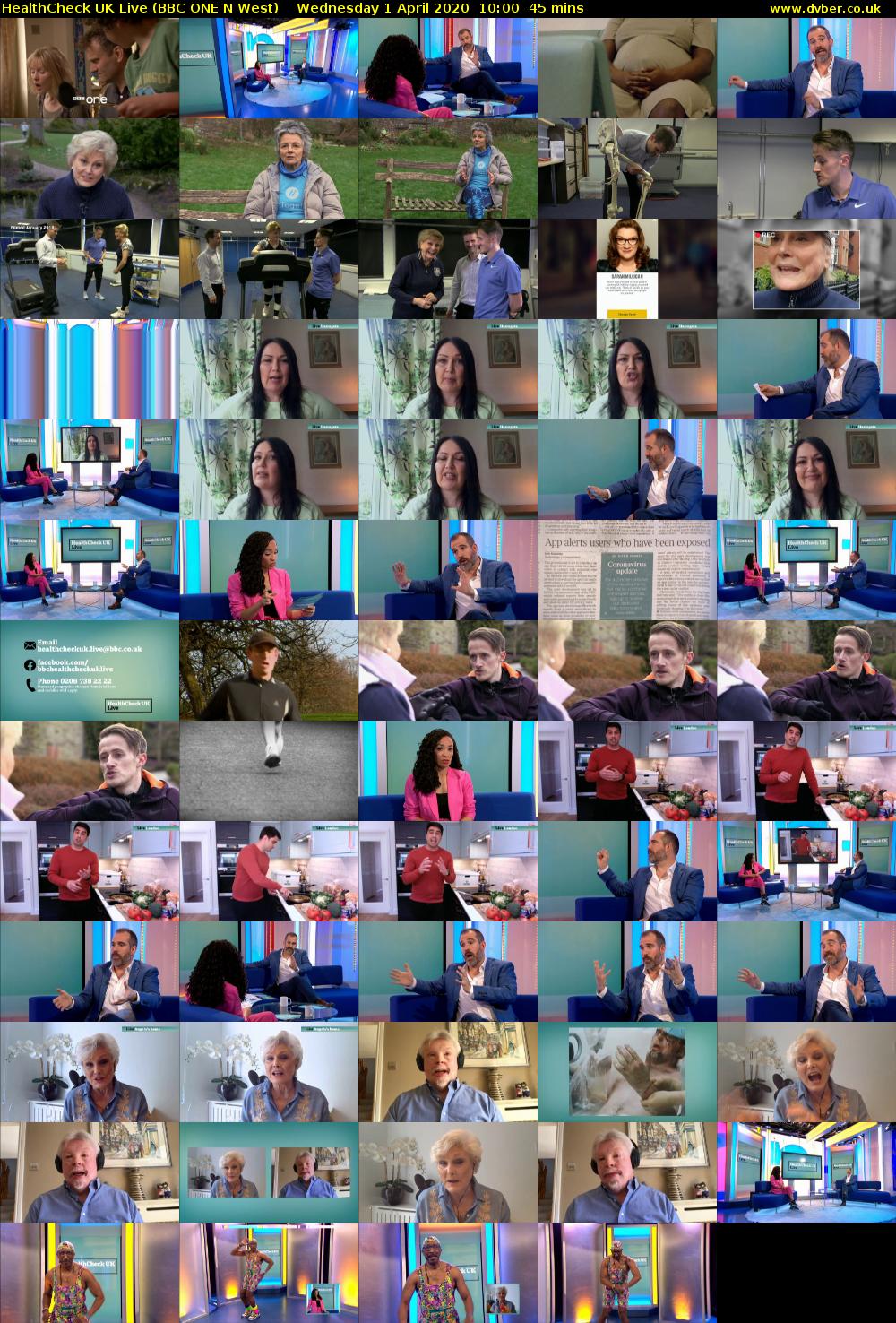 HealthCheck UK Live (BBC ONE N West) Wednesday 1 April 2020 10:00 - 10:45