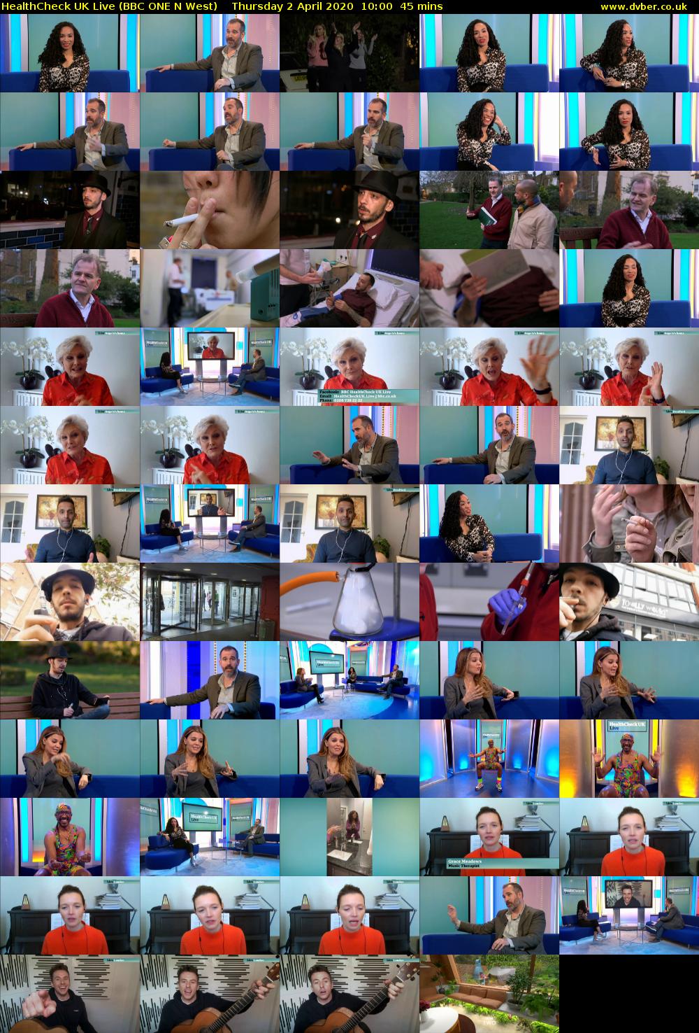 HealthCheck UK Live (BBC ONE N West) Thursday 2 April 2020 10:00 - 10:45