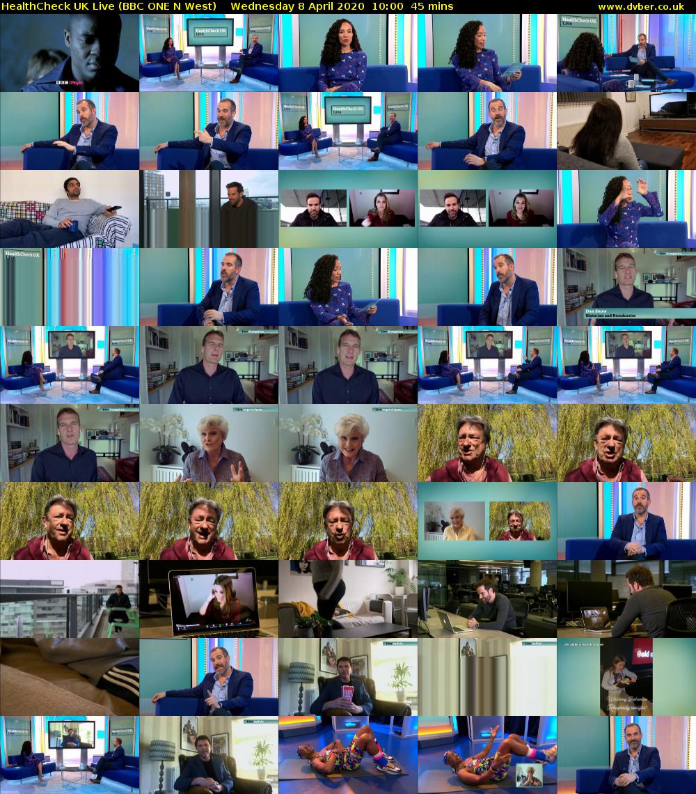 HealthCheck UK Live (BBC ONE N West) Wednesday 8 April 2020 10:00 - 10:45