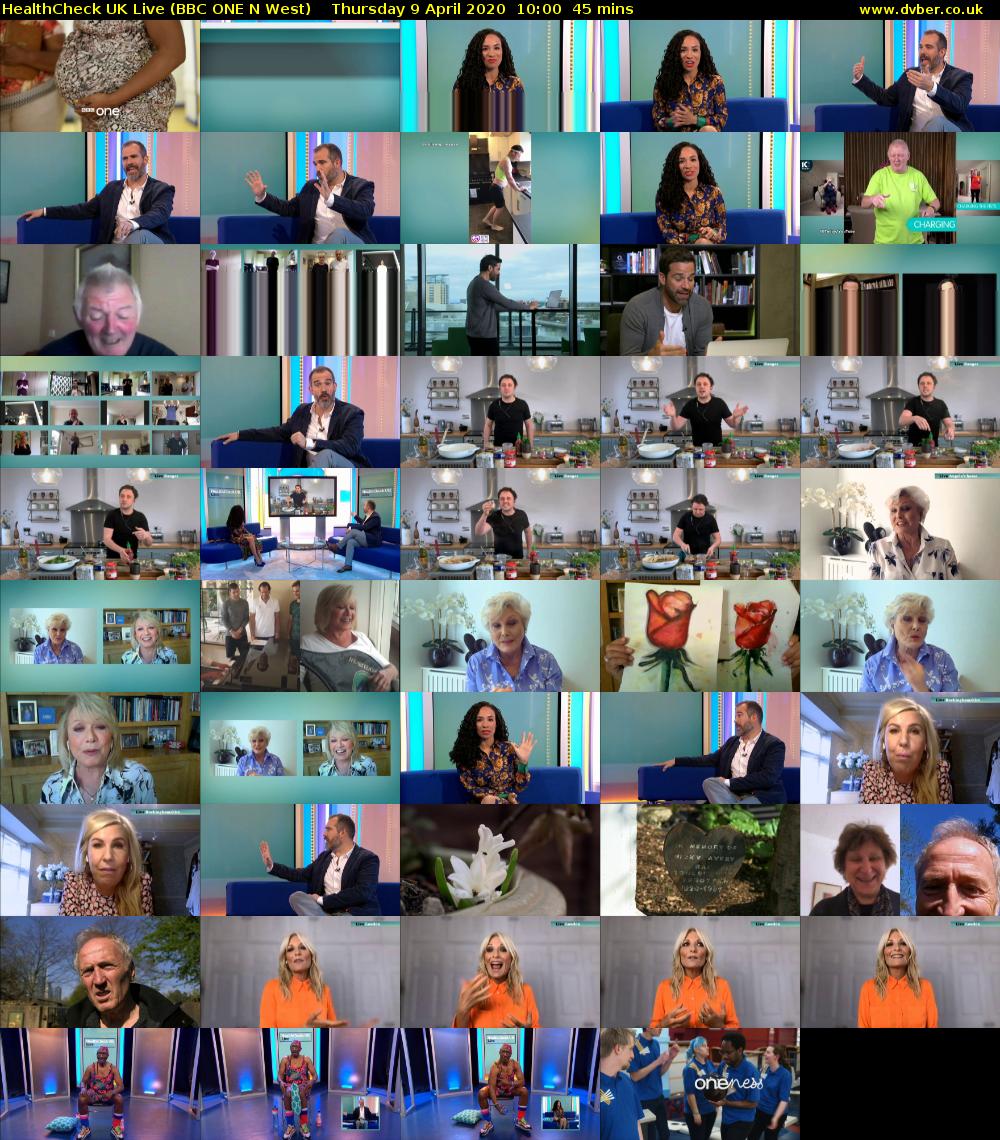 HealthCheck UK Live (BBC ONE N West) Thursday 9 April 2020 10:00 - 10:45
