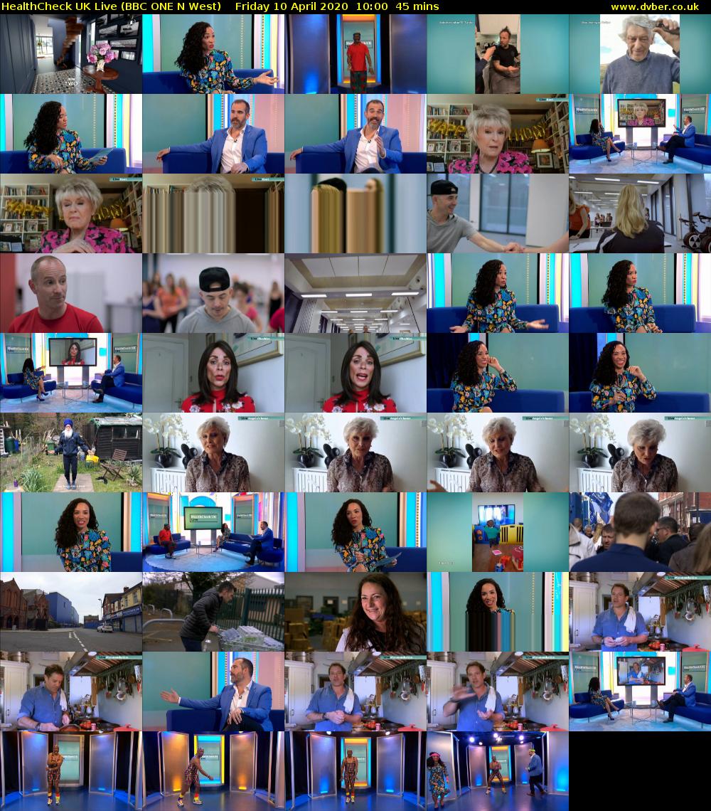 HealthCheck UK Live (BBC ONE N West) Friday 10 April 2020 10:00 - 10:45
