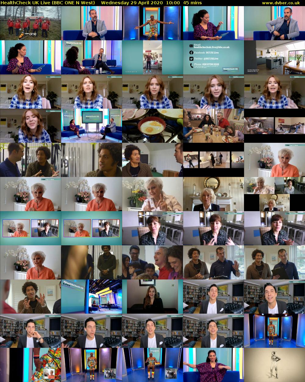 HealthCheck UK Live (BBC ONE N West) Wednesday 29 April 2020 10:00 - 10:45