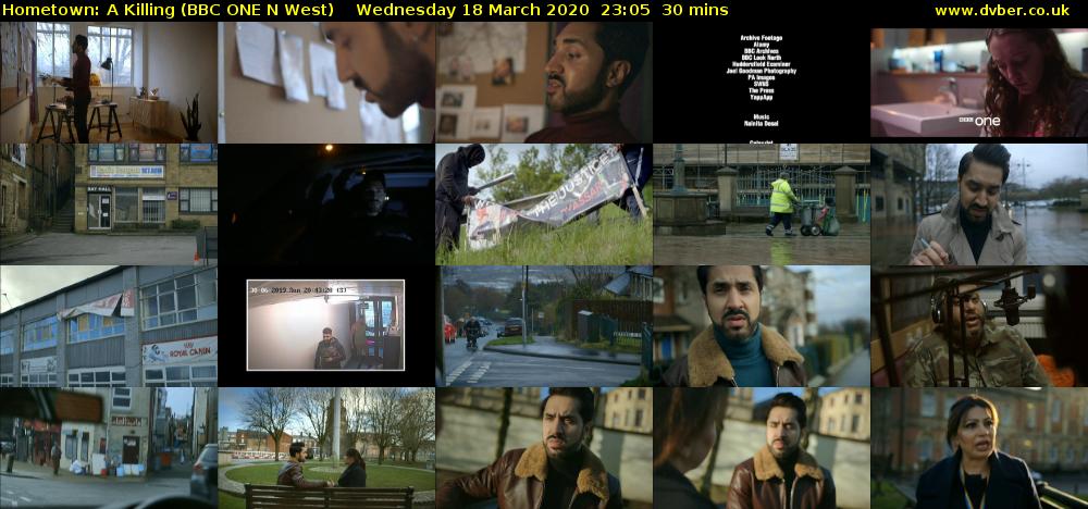 Hometown: A Killing (BBC ONE N West) Wednesday 18 March 2020 23:05 - 23:35