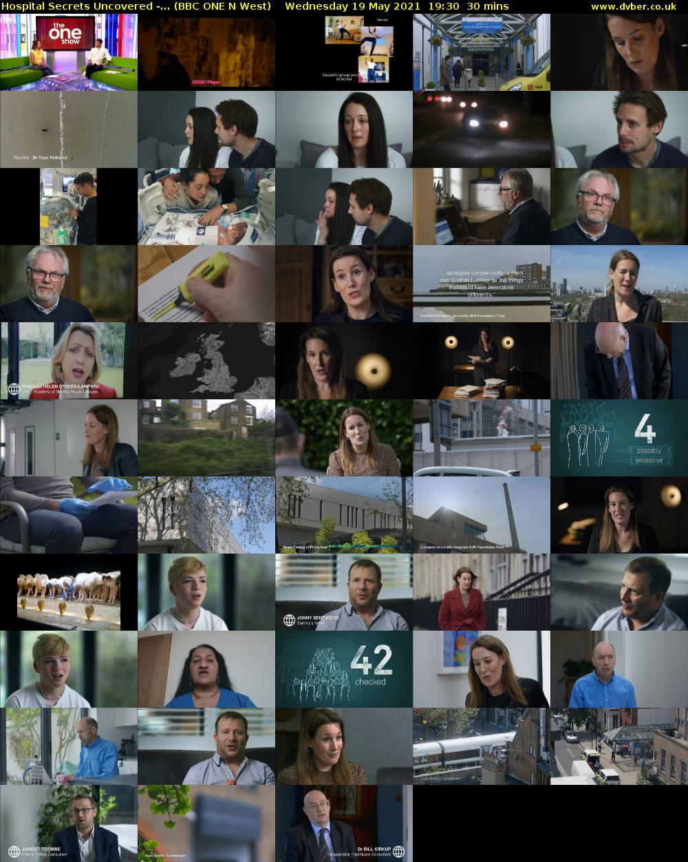 Hospital Secrets Uncovered -... (BBC ONE N West) Wednesday 19 May 2021 19:30 - 20:00