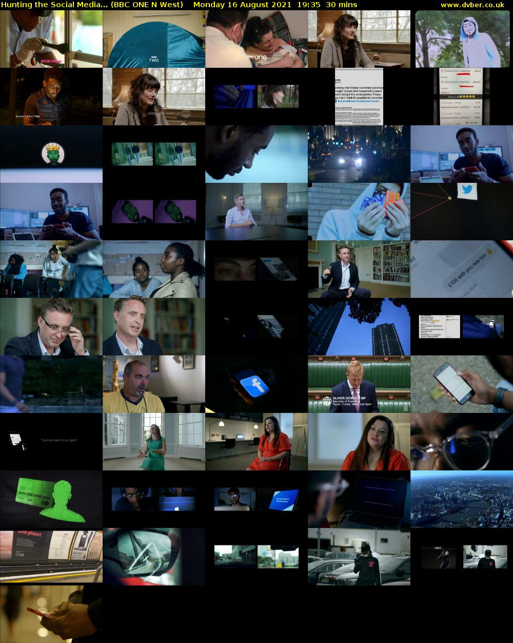 Hunting the Social Media... (BBC ONE N West) Monday 16 August 2021 19:35 - 20:05
