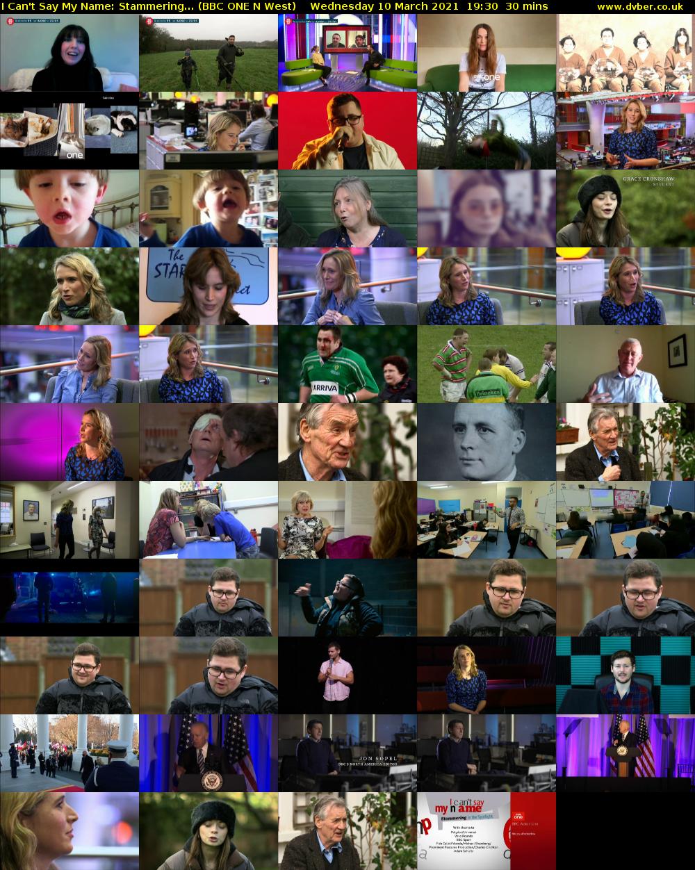 I Can't Say My Name: Stammering... (BBC ONE N West) Wednesday 10 March 2021 19:30 - 20:00