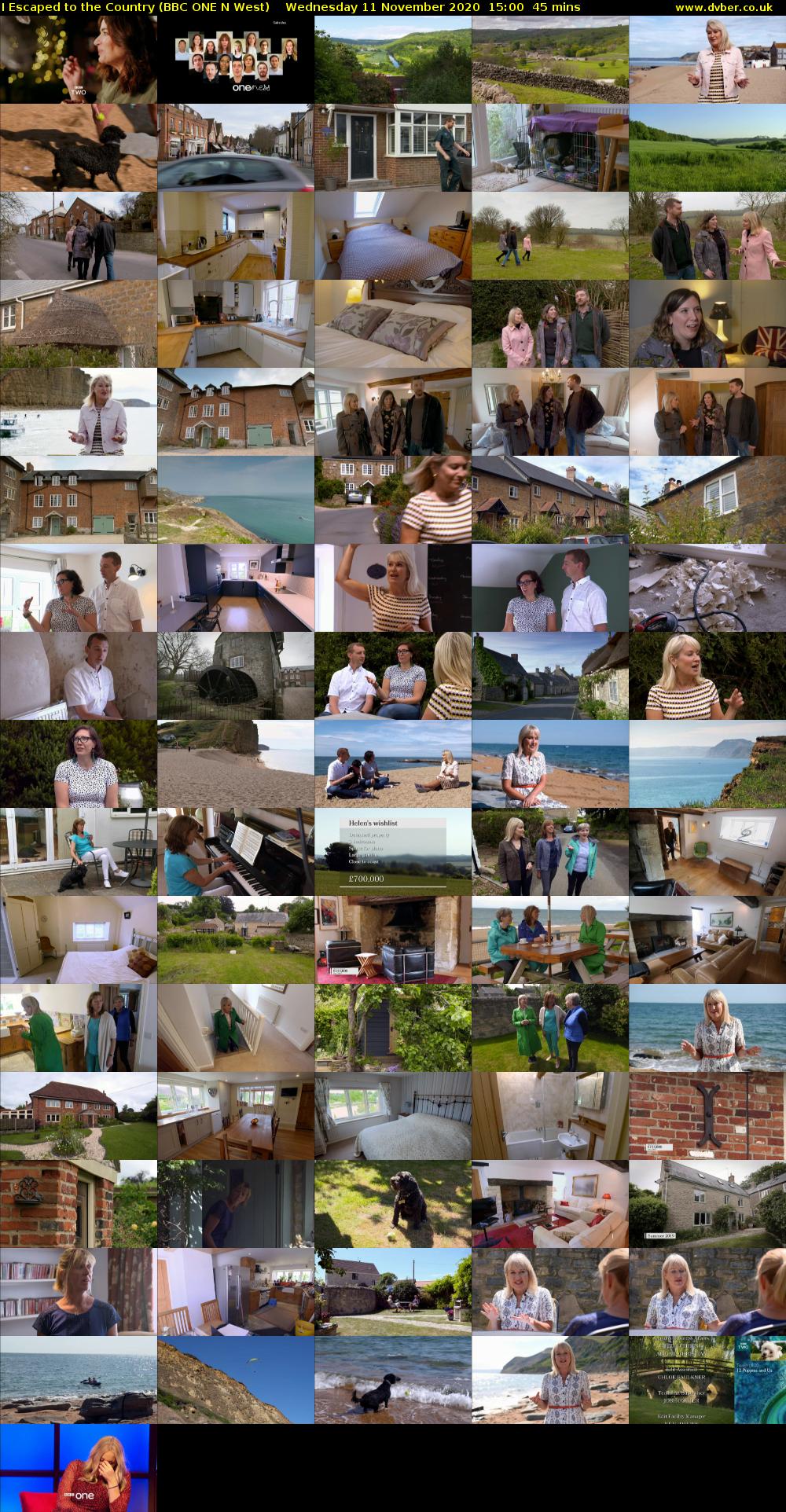 I Escaped to the Country (BBC ONE N West) Wednesday 11 November 2020 15:00 - 15:45