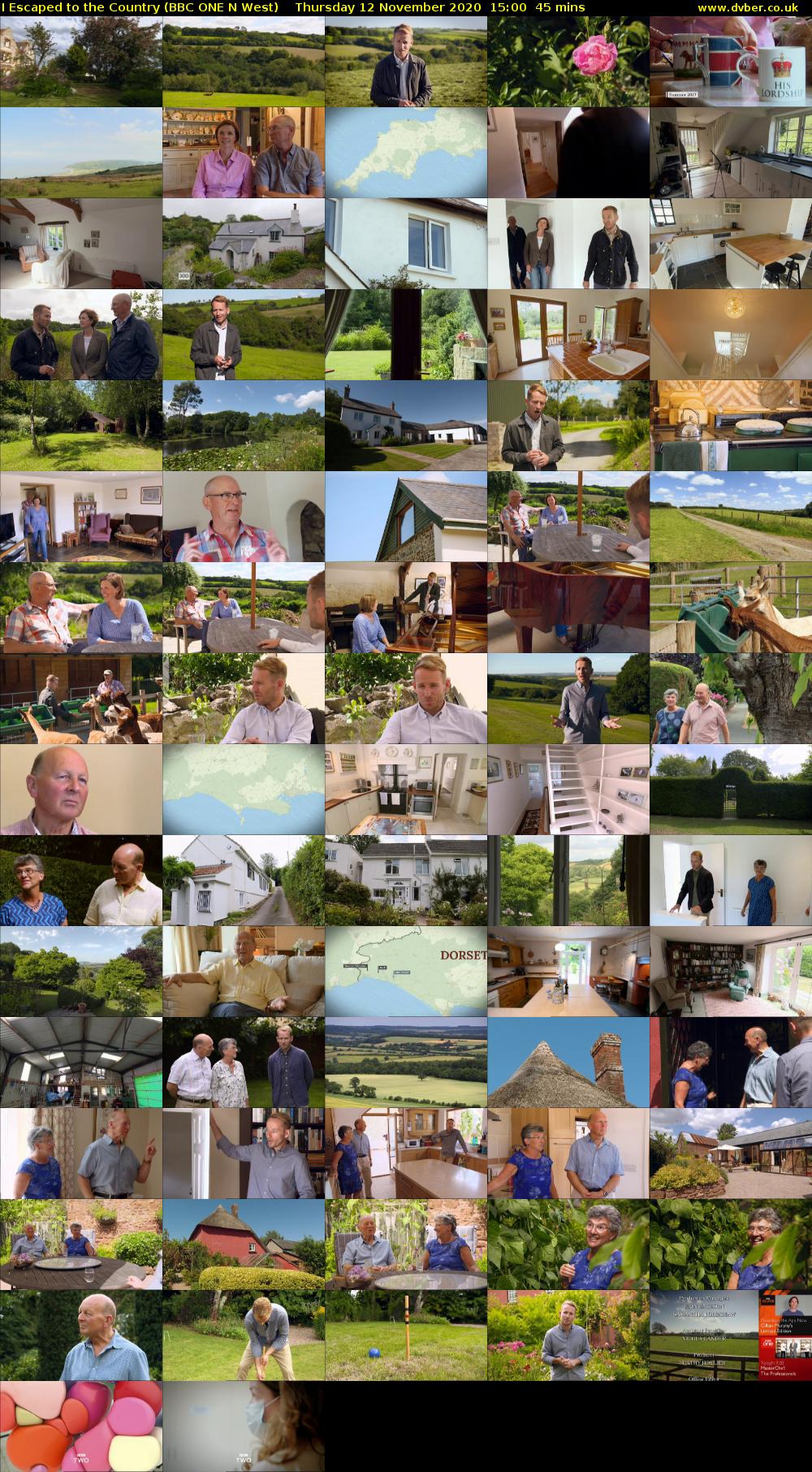 I Escaped to the Country (BBC ONE N West) Thursday 12 November 2020 15:00 - 15:45