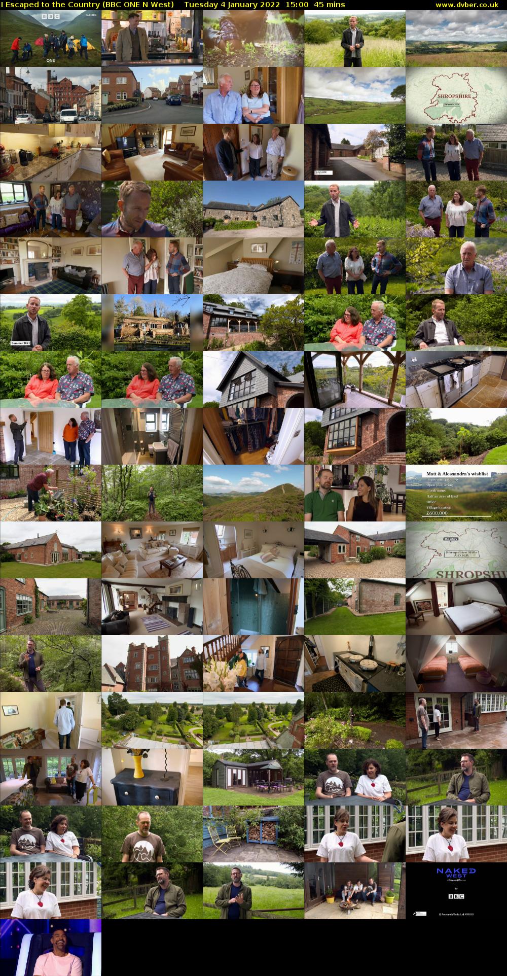 I Escaped to the Country (BBC ONE N West) Tuesday 4 January 2022 15:00 - 15:45