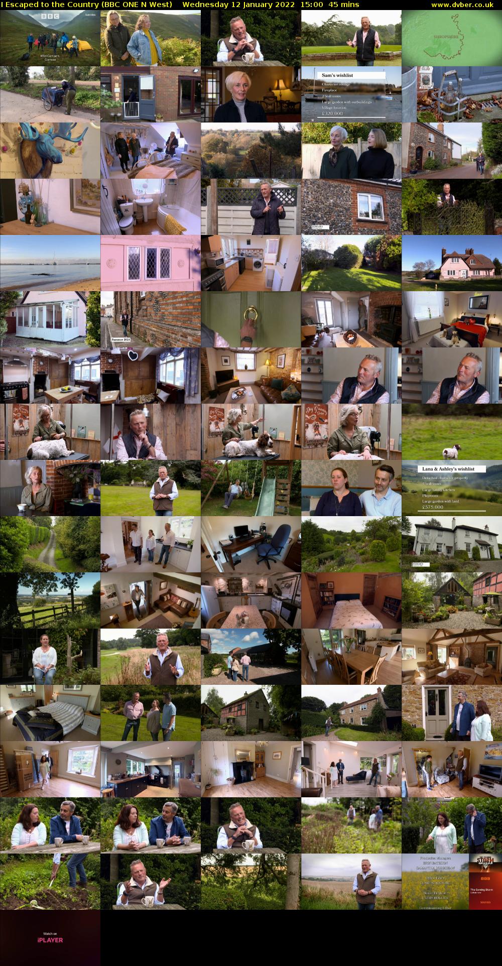 I Escaped to the Country (BBC ONE N West) Wednesday 12 January 2022 15:00 - 15:45