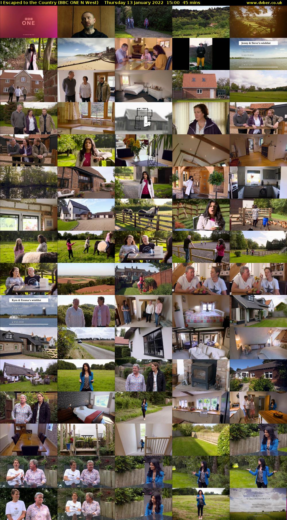 I Escaped to the Country (BBC ONE N West) Thursday 13 January 2022 15:00 - 15:45