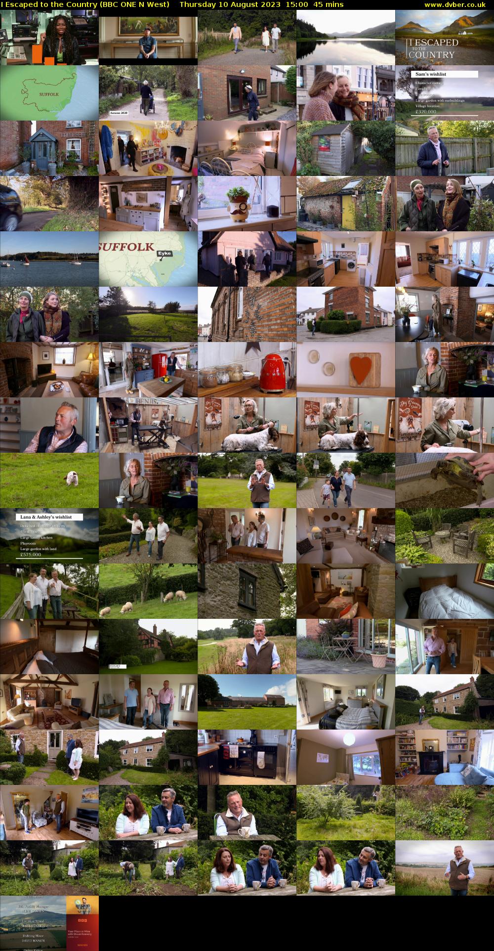 I Escaped to the Country (BBC ONE N West) Thursday 10 August 2023 15:00 - 15:45