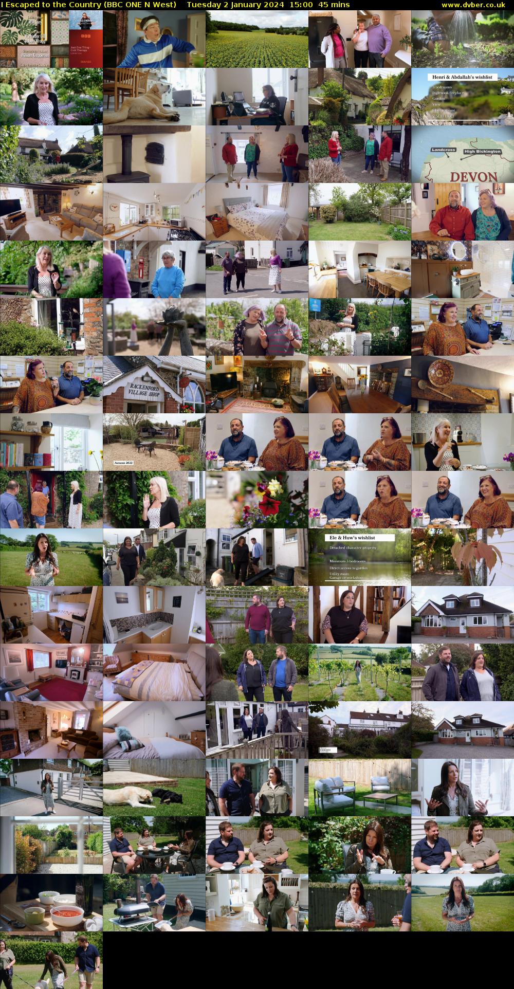 I Escaped to the Country (BBC ONE N West) Tuesday 2 January 2024 15:00 - 15:45