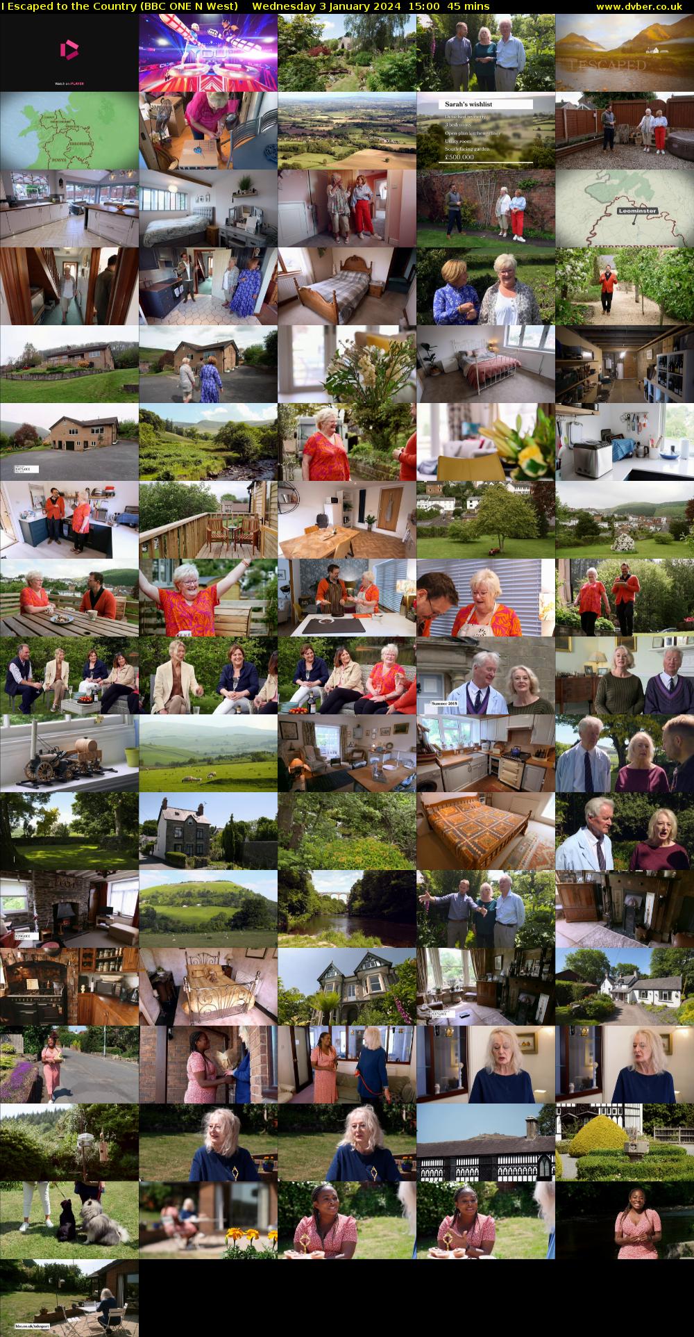 I Escaped to the Country (BBC ONE N West) Wednesday 3 January 2024 15:00 - 15:45