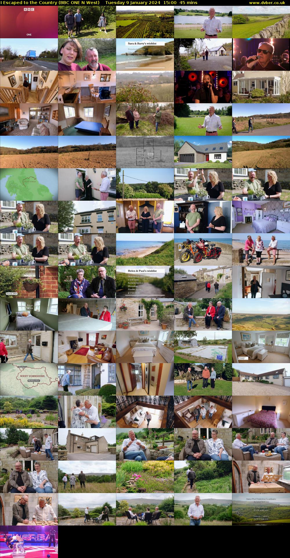 I Escaped to the Country (BBC ONE N West) Tuesday 9 January 2024 15:00 - 15:45