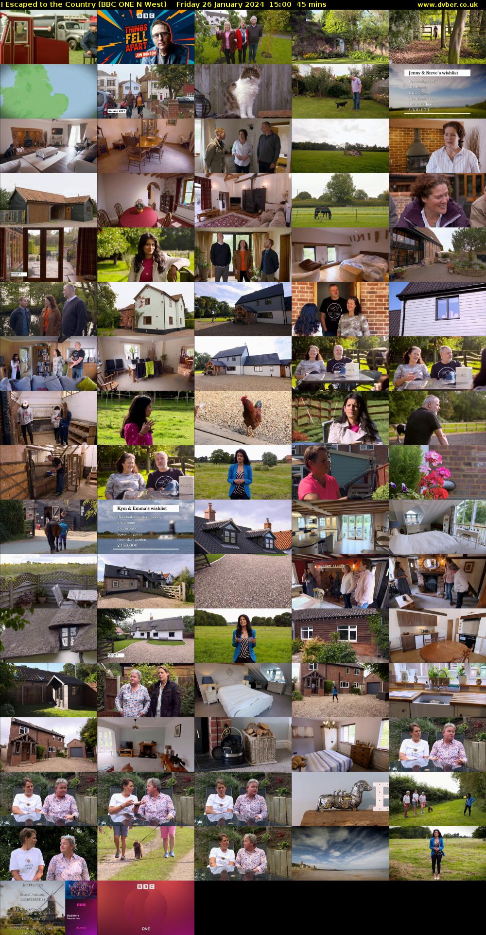 I Escaped to the Country (BBC ONE N West) Friday 26 January 2024 15:00 - 15:45