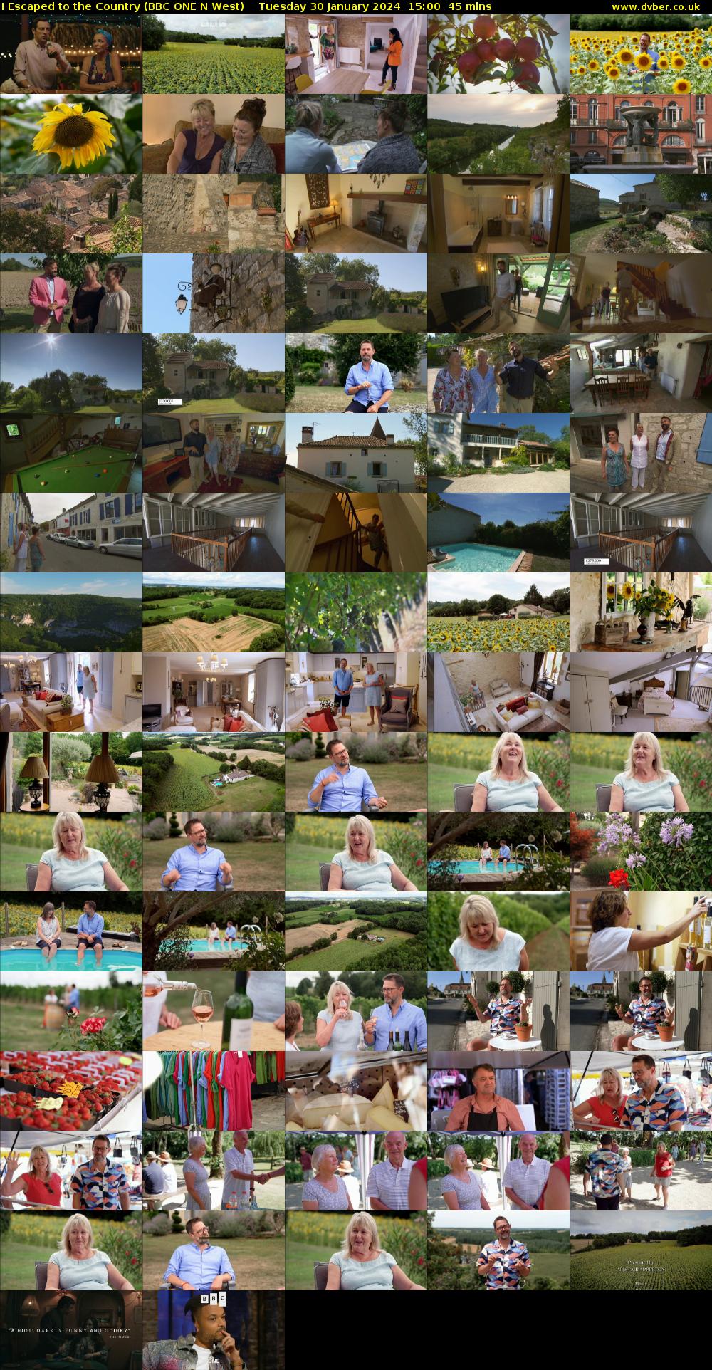 I Escaped to the Country (BBC ONE N West) Tuesday 30 January 2024 15:00 - 15:45