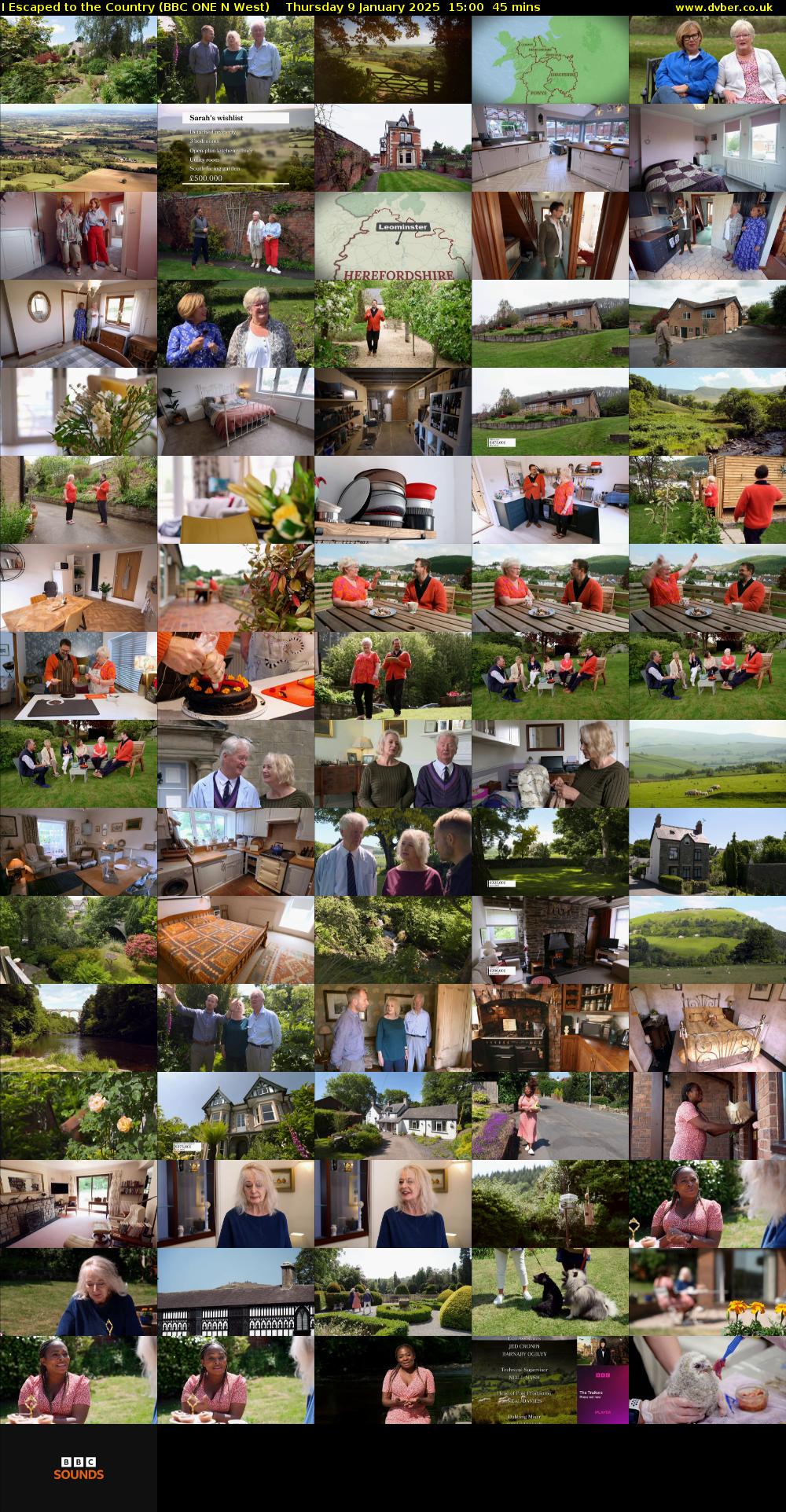 I Escaped to the Country (BBC ONE N West) Thursday 9 January 2025 15:00 - 15:45